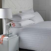 Murano White Cotton Rich 1/2" Satin Stripe Mock Oxford Pillowcase