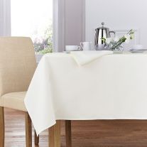 Forta Ivory 100% Polyester Tablecloth (Pack of 5)