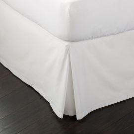 Polycotton Kick Pleat Valance White - Double 135x190 / 38cm 