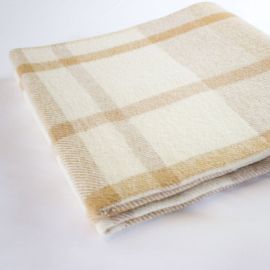 VE 100% Natural Wool Flame Retardant Check Blanket 