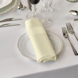 100% Mercerised Cotton Ivory Satin Band Napkin - 56 x 56cm